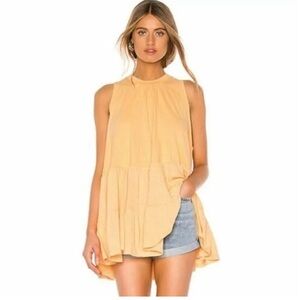 Free People Right On Time Tiered Tie Back Sleeveless Tunic